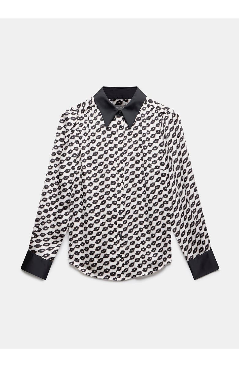 MINT VELVET Lip Print Shirt, Alternate, color, Black