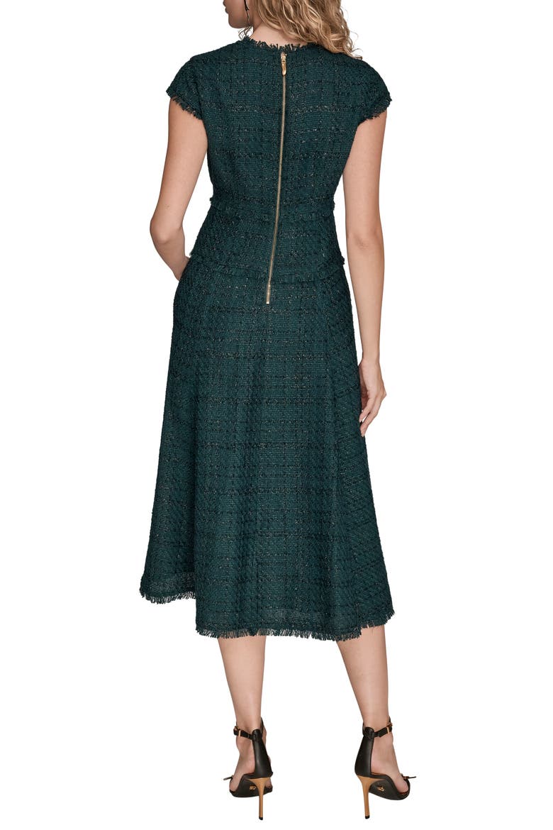 Metallic Tweed Midi Dress, Alternate, color, HUDSON