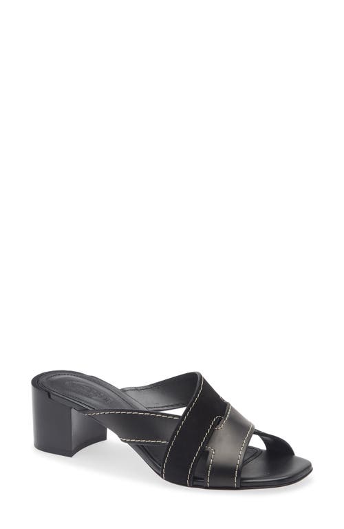 Tod's T-Bands Block Heel Sandal in Nero at Nordstrom, Size 36