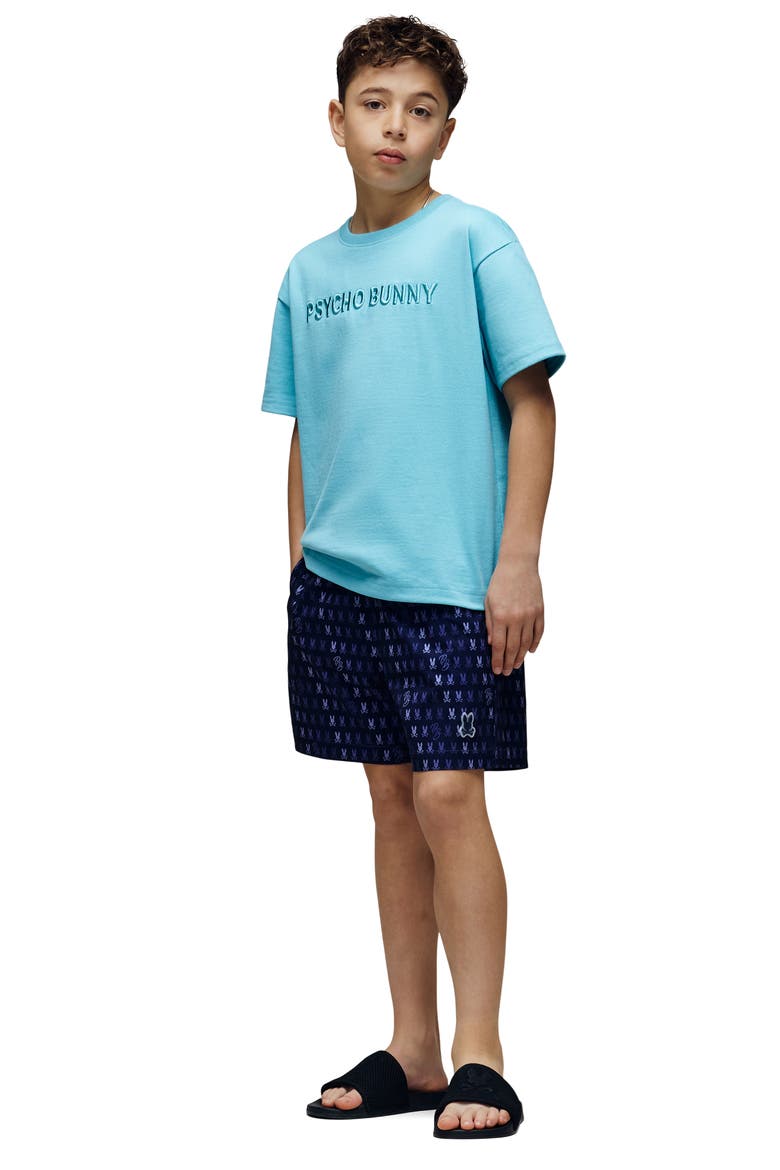 Kids' Ken Print Swim Trunks, Alternate, color, EVENING BLUE