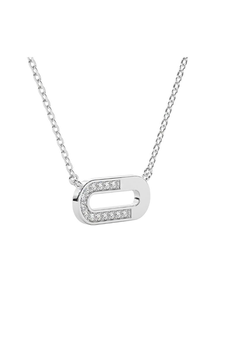 Diamond Paper Pendant 14k Gold 18" Necklace Lab Grown 1/2" Wide, Alternate, color, 14k White Gold