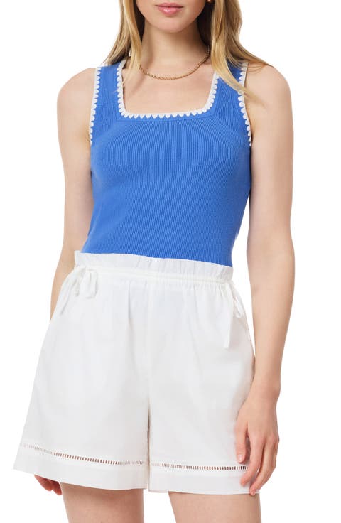 Embroidered Trim Sweater Tank