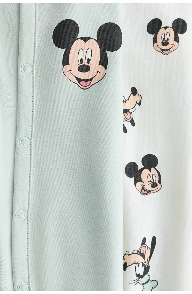 H&M 2-pack Printed Pyjamas, Alternate, color, Light Green/Mickey Mouse