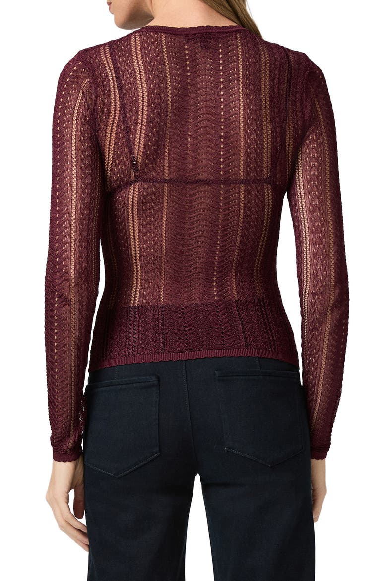 Petra Pointelle Sweater, Alternate, color, BLACK CHERRY