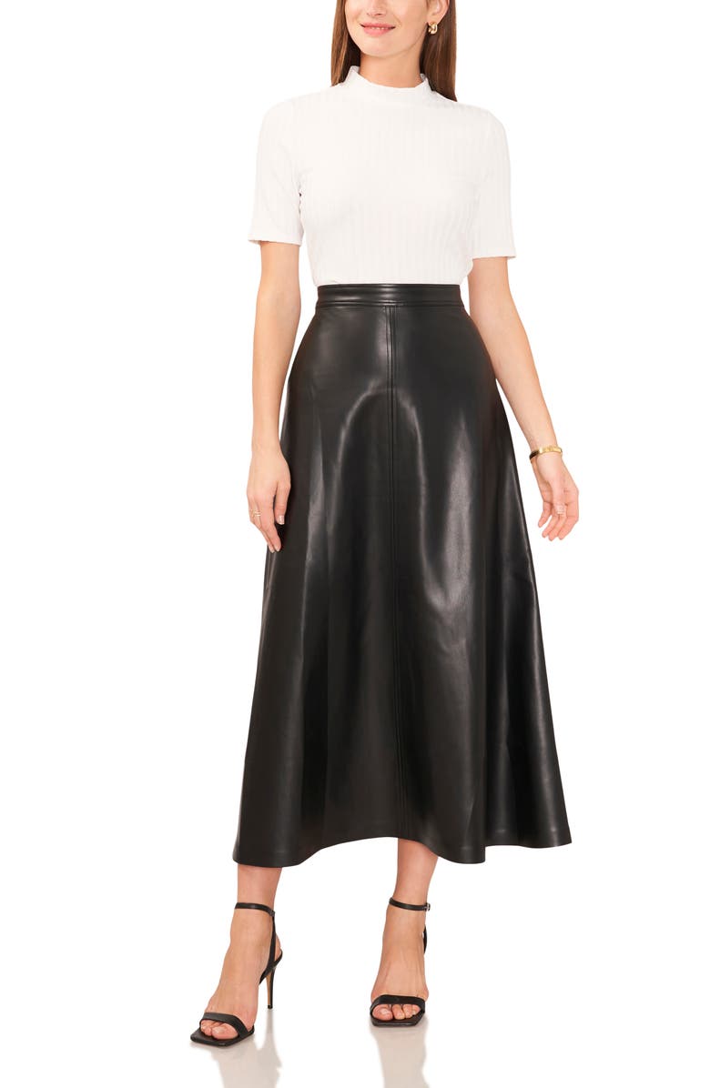 Faux Leather A-Line Skirt