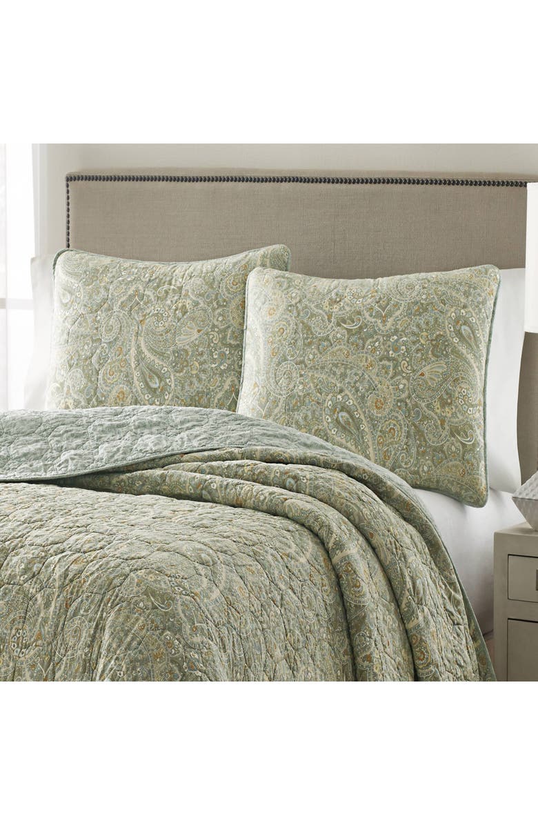 STONE COTTAGE Emilia Reversible Quilt & Sham Set, Alternate, color, Green