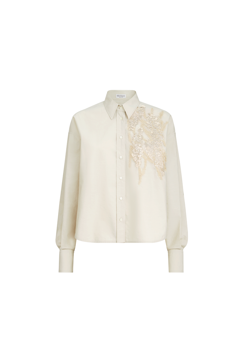 Shirt with dazzling seabed embroidery, Alternate, color, Panama