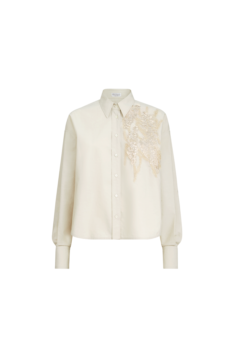 Brunello Cucinelli Shirt with dazzling seabed embroidery, Alternate, color, Panama