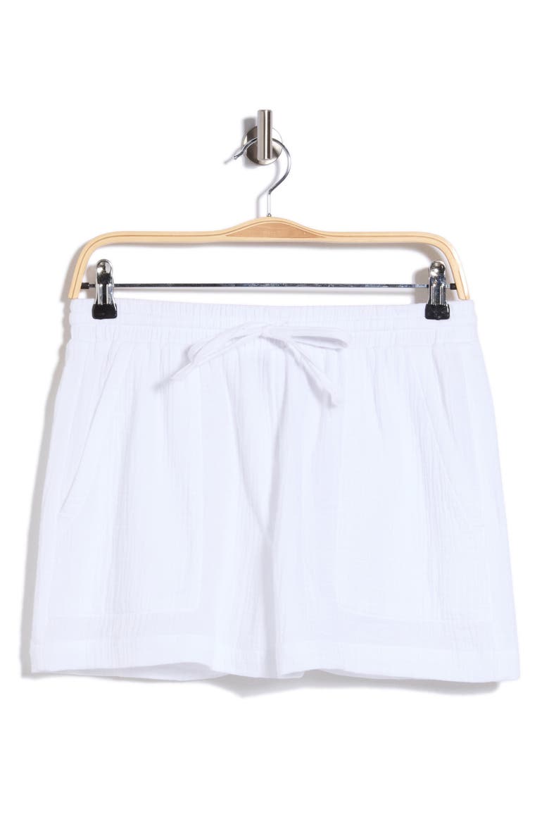 Gauze Cotton Shorts, Alternate, color, WHITE