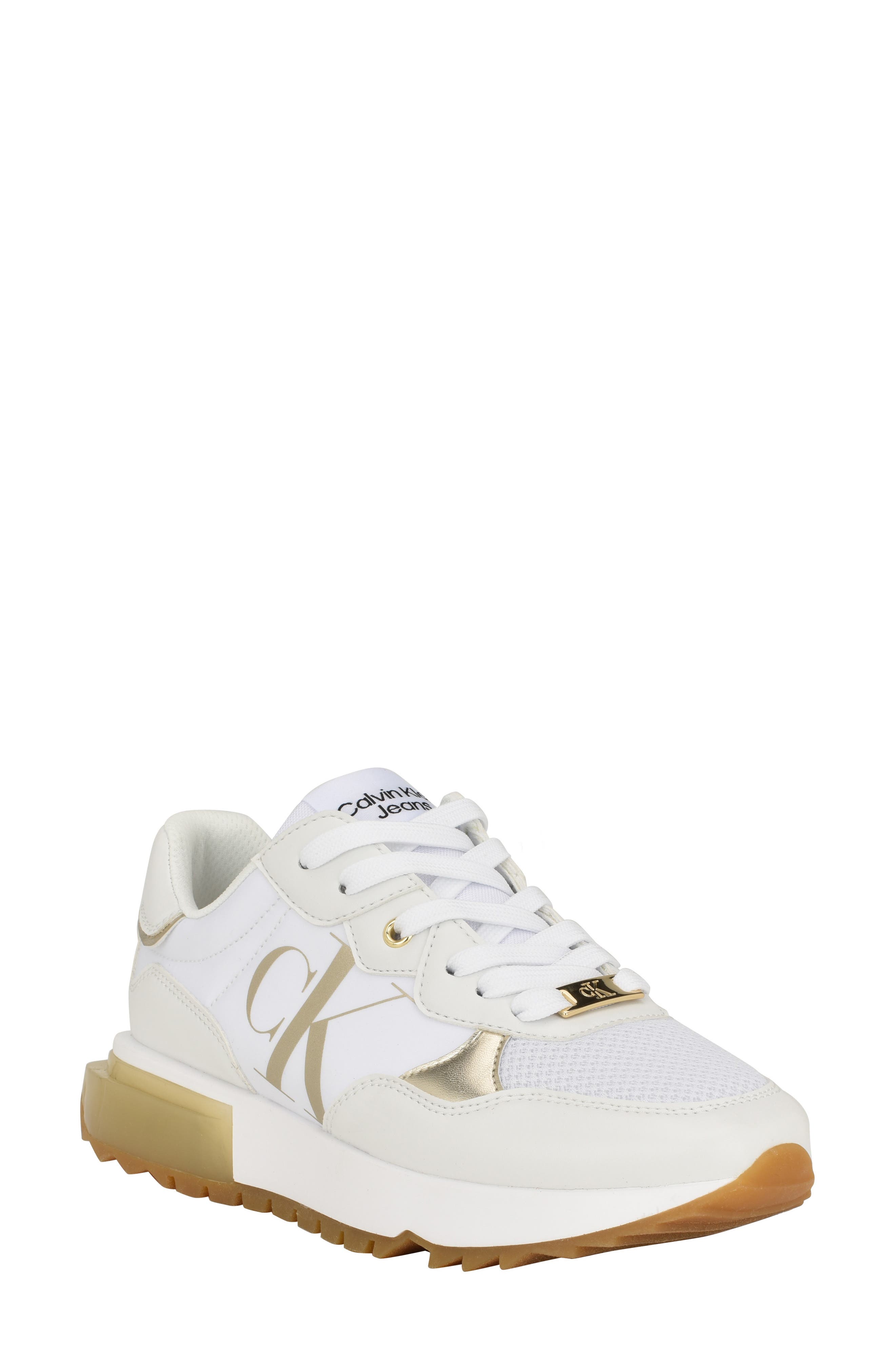 Calvin Klein Magalee Sneaker, Main, color, White/Gold