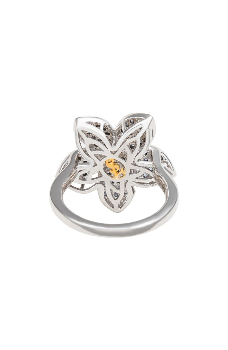 SUZY LEVIAN Sterling Silver Pavé Sapphire Flower Ring, Alternate, color, Blue