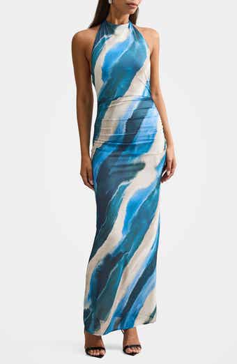 Josette Print Halter Jersey Maxi Dress