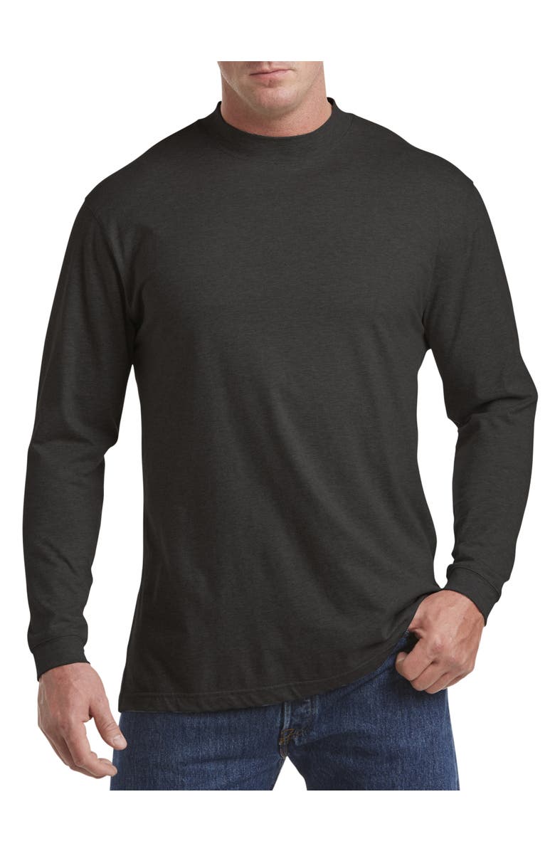 Harbor Bay by DXL Big & Tall Moisture-Wicking Long-Sleeve Shirt, Main, color, Graniththr