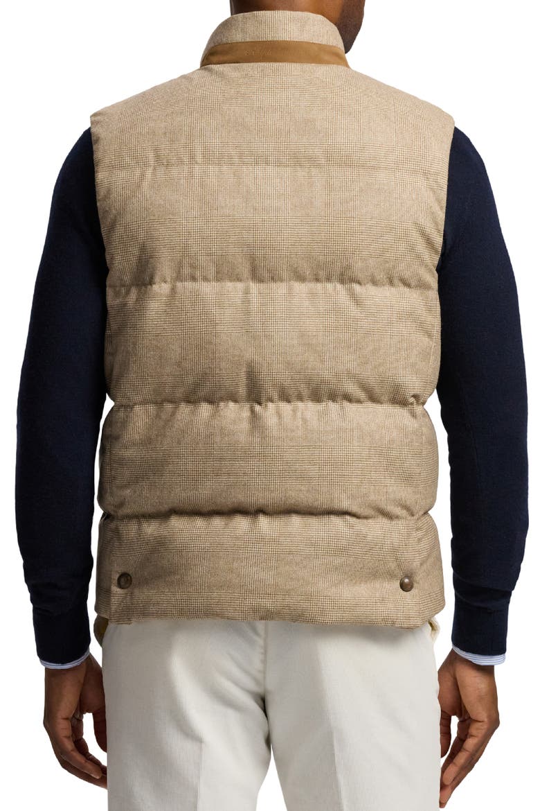 Whitwell Glen Plaid Wool, Silk & Cashmere 750-Fill-Power Down Puffer Vest, Alternate, color, LIGHT BROWN