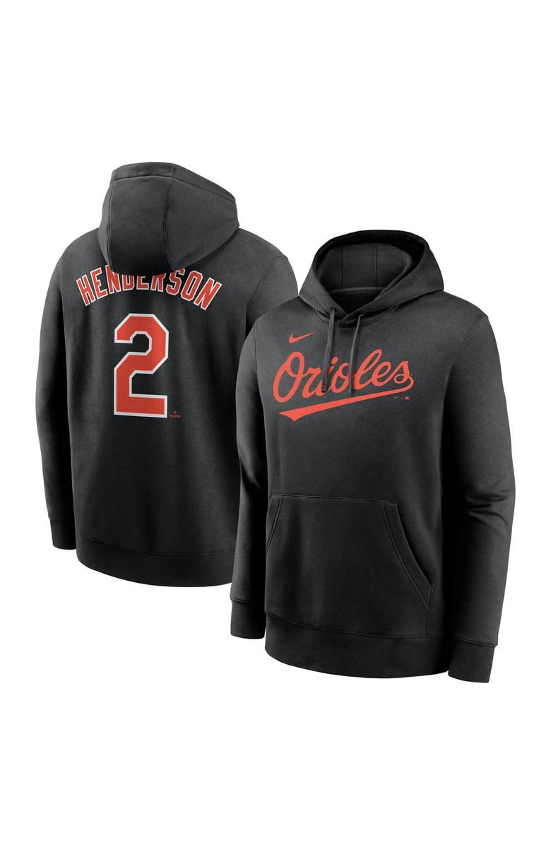 Nike Men's Nike Gunnar Henderson Black Baltimore Orioles Player Name & Number Club Fleece Pullover Hoodie, Alternate, color, Black