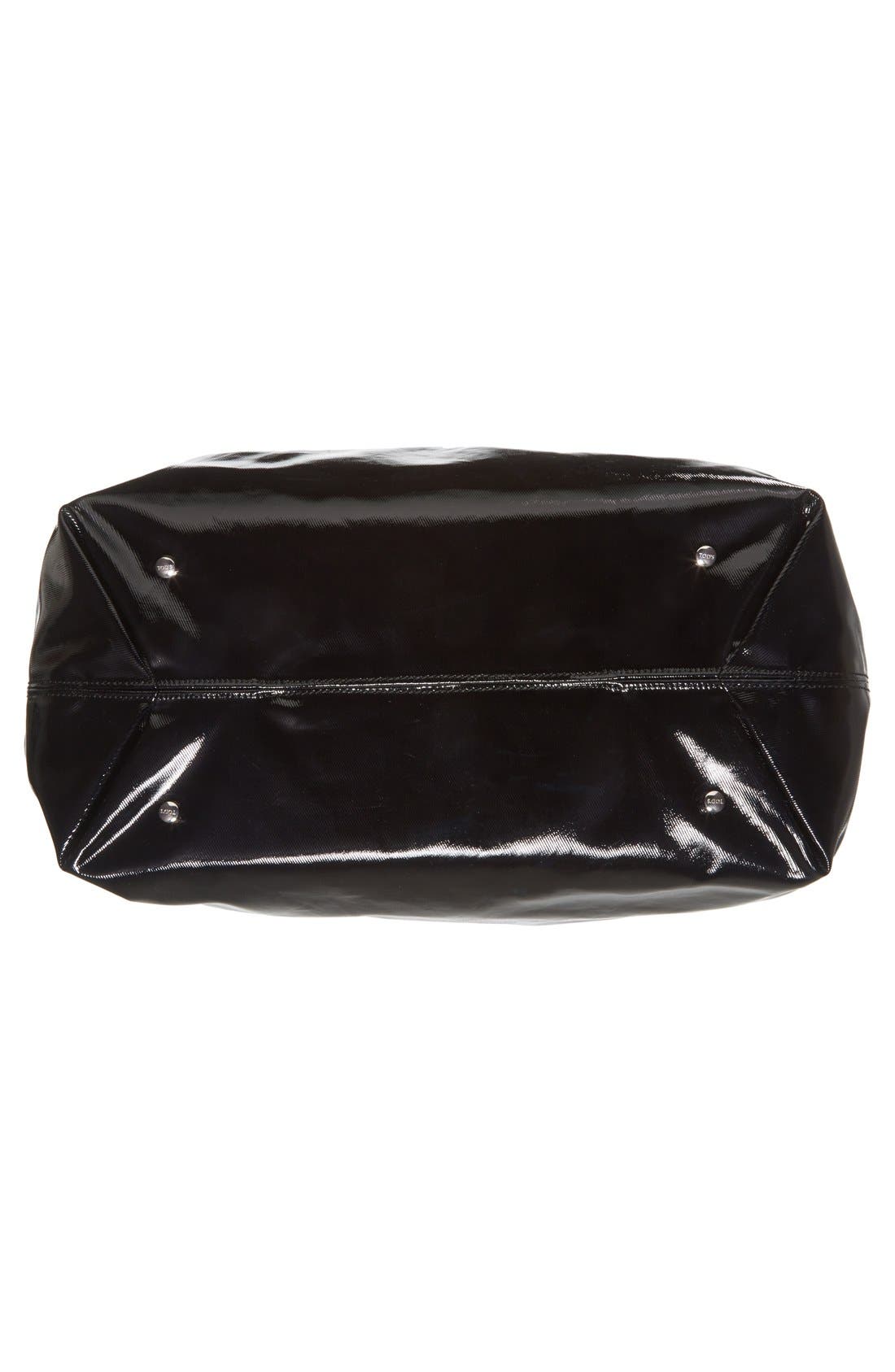'Medium Flower' Satchel, Alternate, color, BLACK