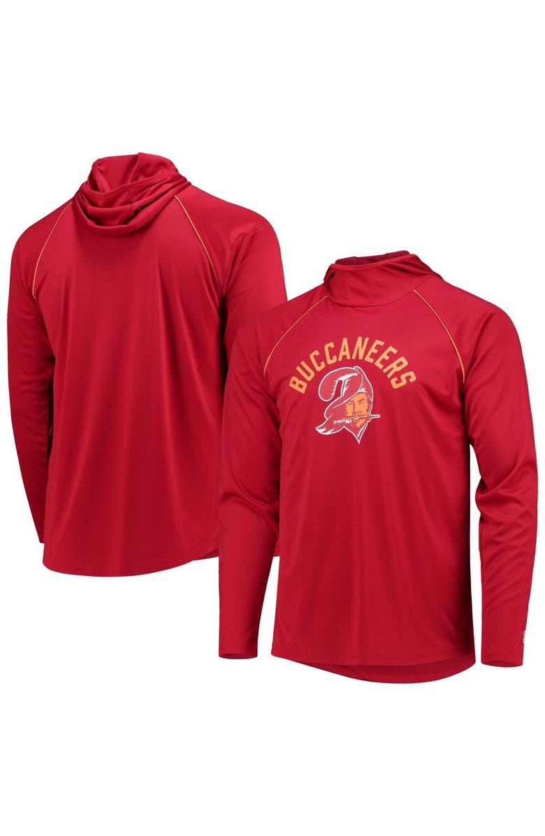 STARTER Men's Starter Red Tampa Bay Buccaneers Throwback Raglan Hoodie Long Sleeve T-Shirt, Main, color, Red