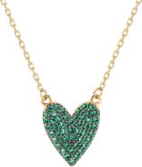 SUZY LEVIAN 14K Gold Plated Sterling Silver Pavé Cubic Zirconia Heart Pendant Necklace