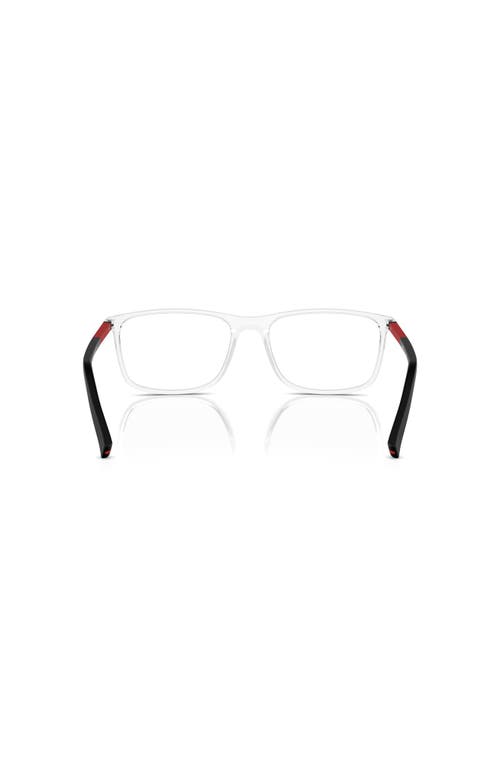 Prada Linea Rossa 57mm Rectangle Optical Glasses In Brown