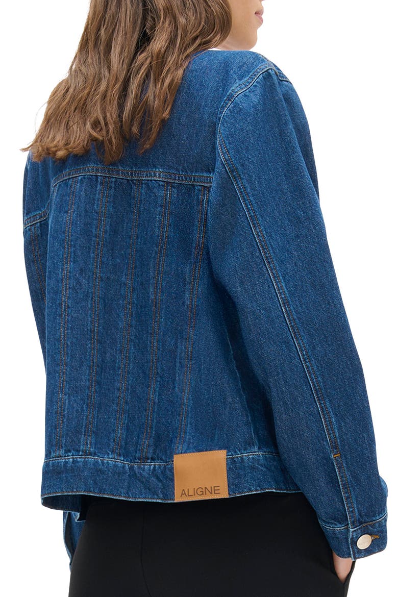 Hestia Denim Jacket, Alternate, color, OCEAN BLUE