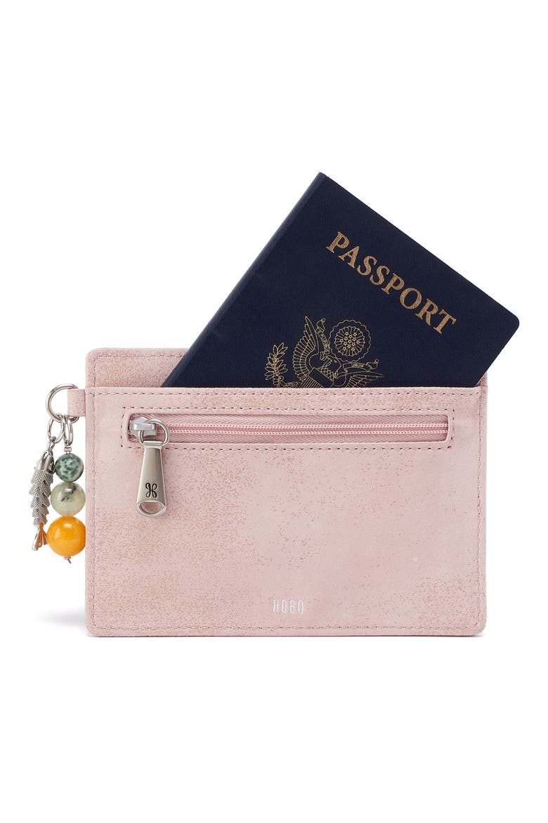 Euro Slide Leather Card Case, Alternate, color, BLOSSOM