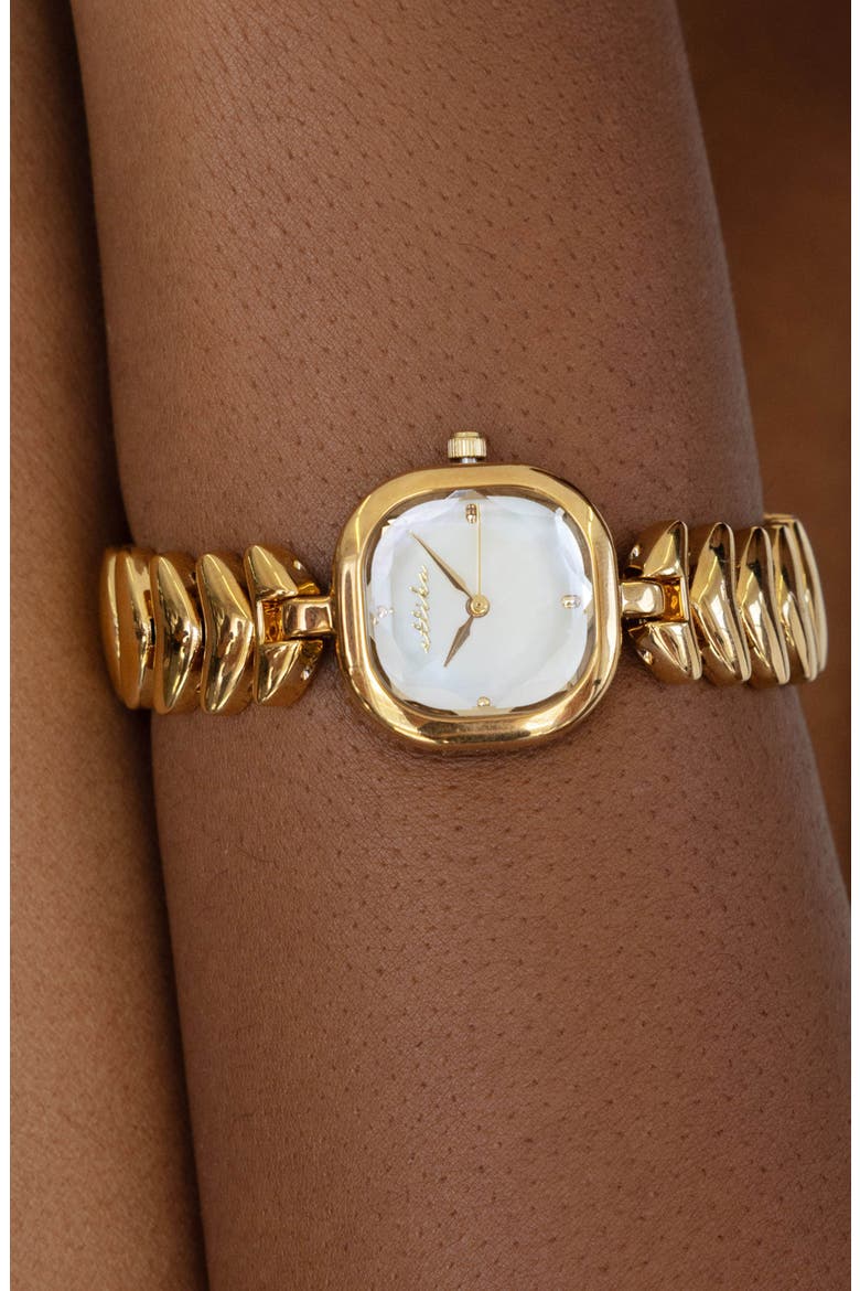 Metal Moderna Bracelet Watch, Alternate, color, GOLD