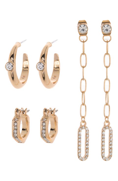 Linear Hoop Earrings Trio