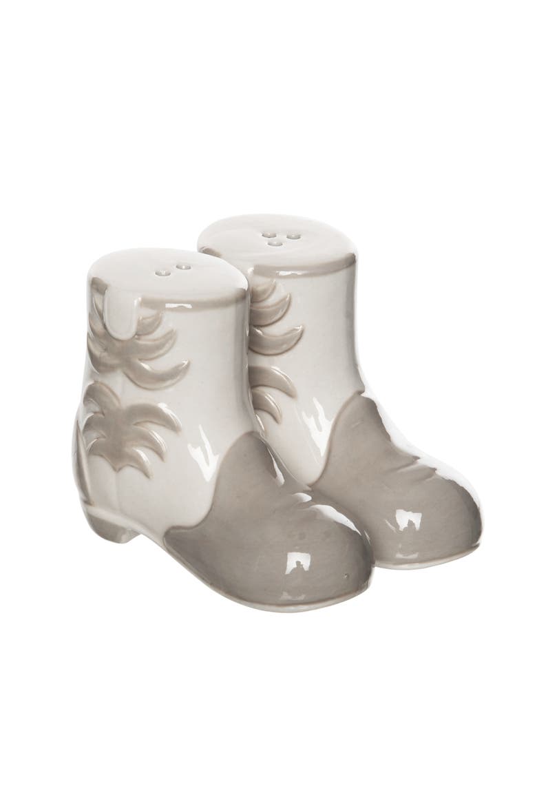 Cowboy Boot Salt and Pepper Shaker Set of 2 Ceramic White, Main, color, White