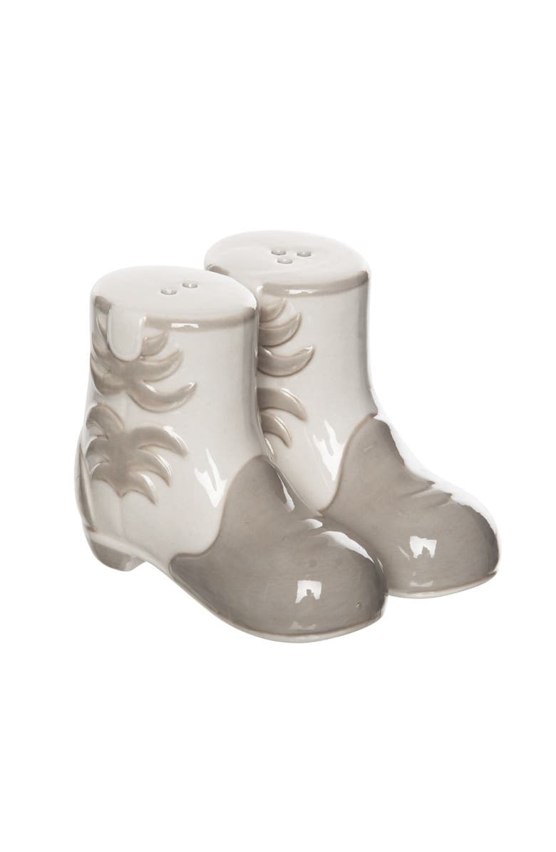 Totalee Gift Cowboy Boot Salt and Pepper Shaker Set of 2 Ceramic White, Main, color, White