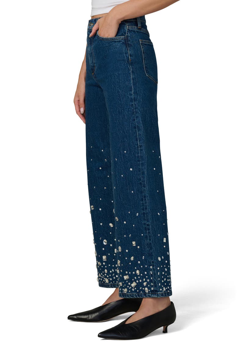 The Mia Stone Embellished Ankle Wide Leg Jeans, Alternate, color, CRYSTAL SKY