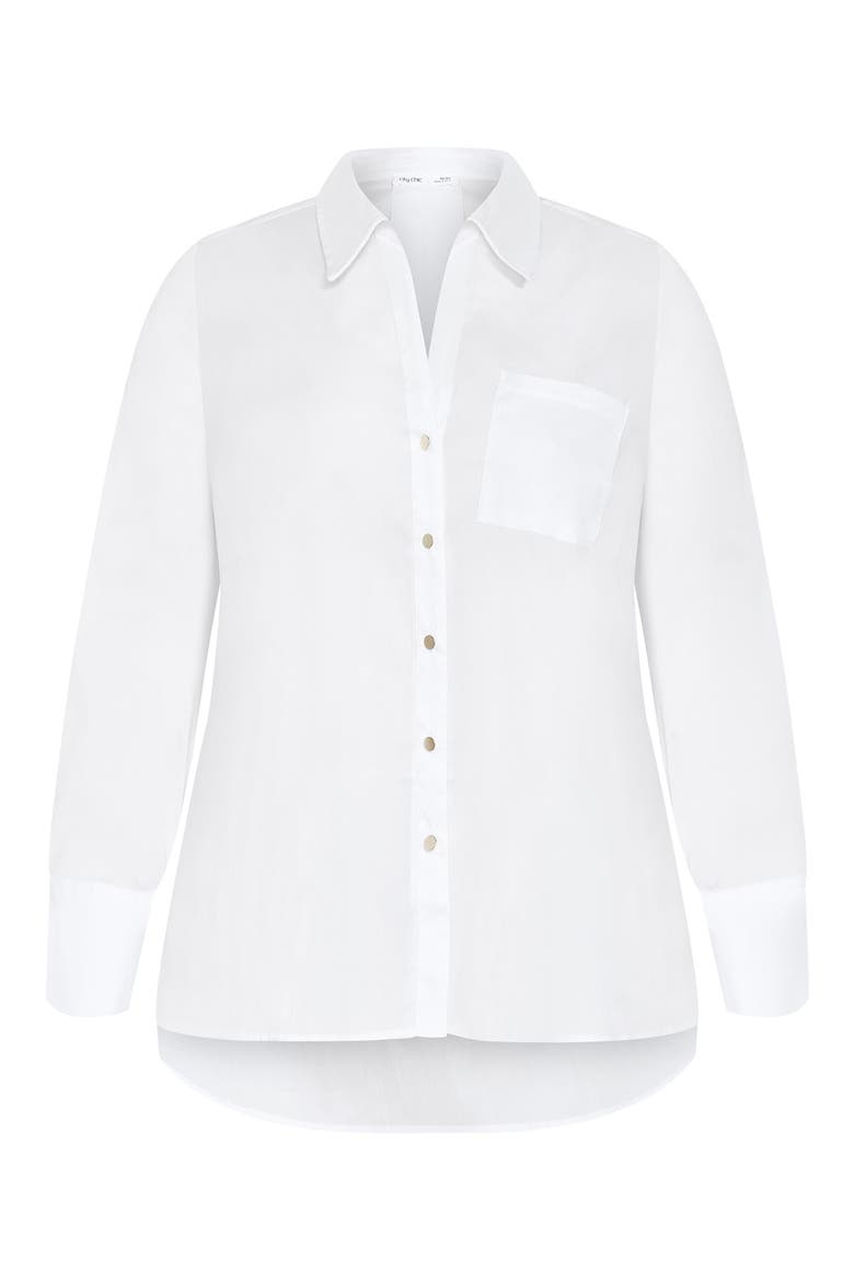 Elevated Stretch Woven Button-Up Shirt, Alternate, color, WHITE