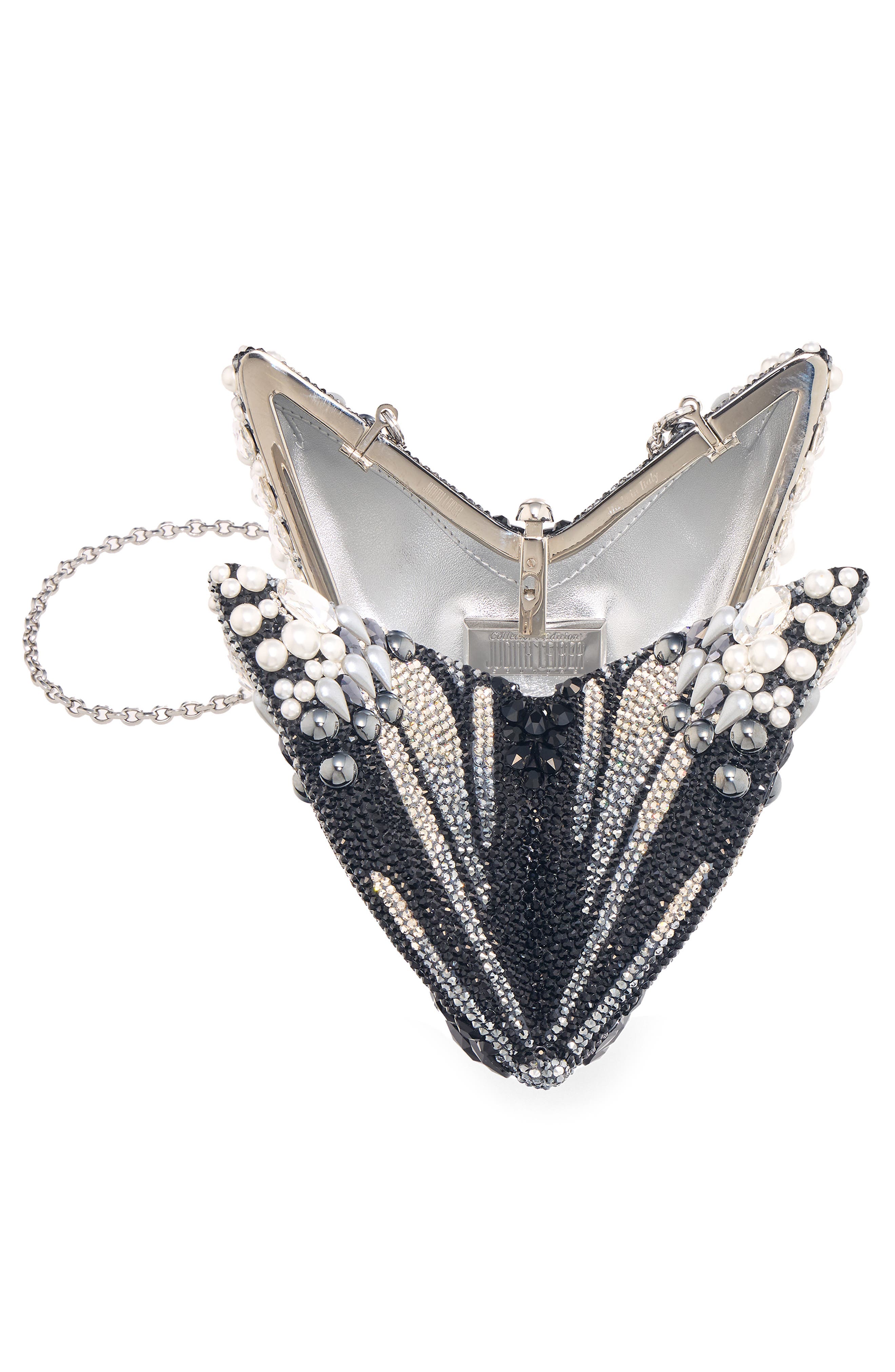 JUDITH LEIBER COUTURE Butterfly Crystal Clutch, Alternate, color, Silver Jet Multi