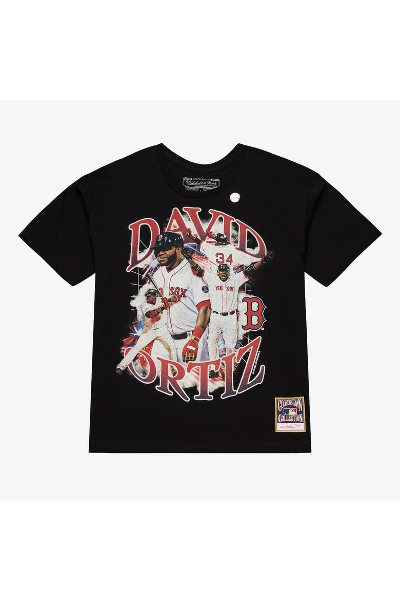 Men's Mitchell & Ness David Ortiz Black Boston Red Sox Legendary Collage Player T-Shirt, Alternate, color, Black
