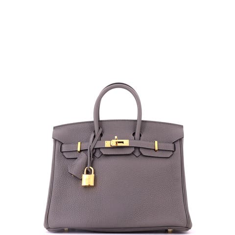 Birkin Handbag Grey Togo with Gold Hardware 25