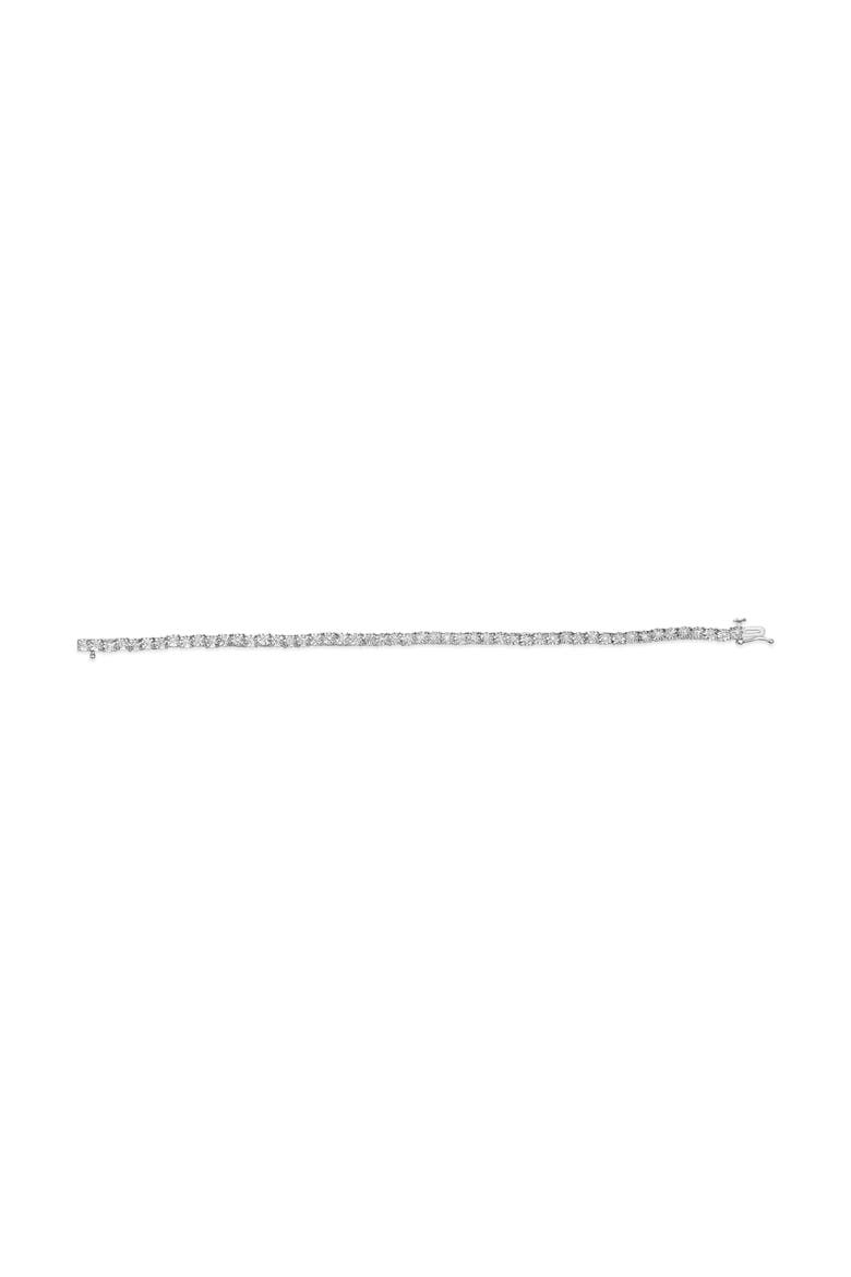 10K White Gold 1/2 Cttw Real Diamond Miracle Plate Tennis Bracelet -, Alternate, color, White
