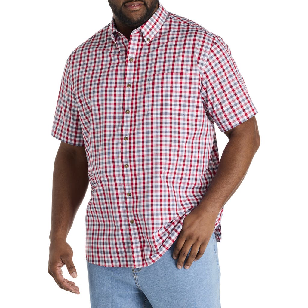 Harbor Bay By Dxl Big & Tall Easy-care Check Sport Shirt In Multi
