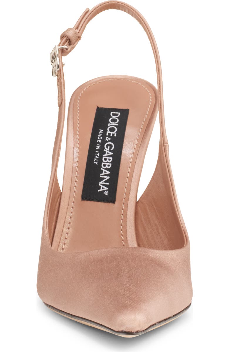 Dolce&Gabbana Pointed Toe Slingback Stiletto Pump, Alternate, color, Dark Beige