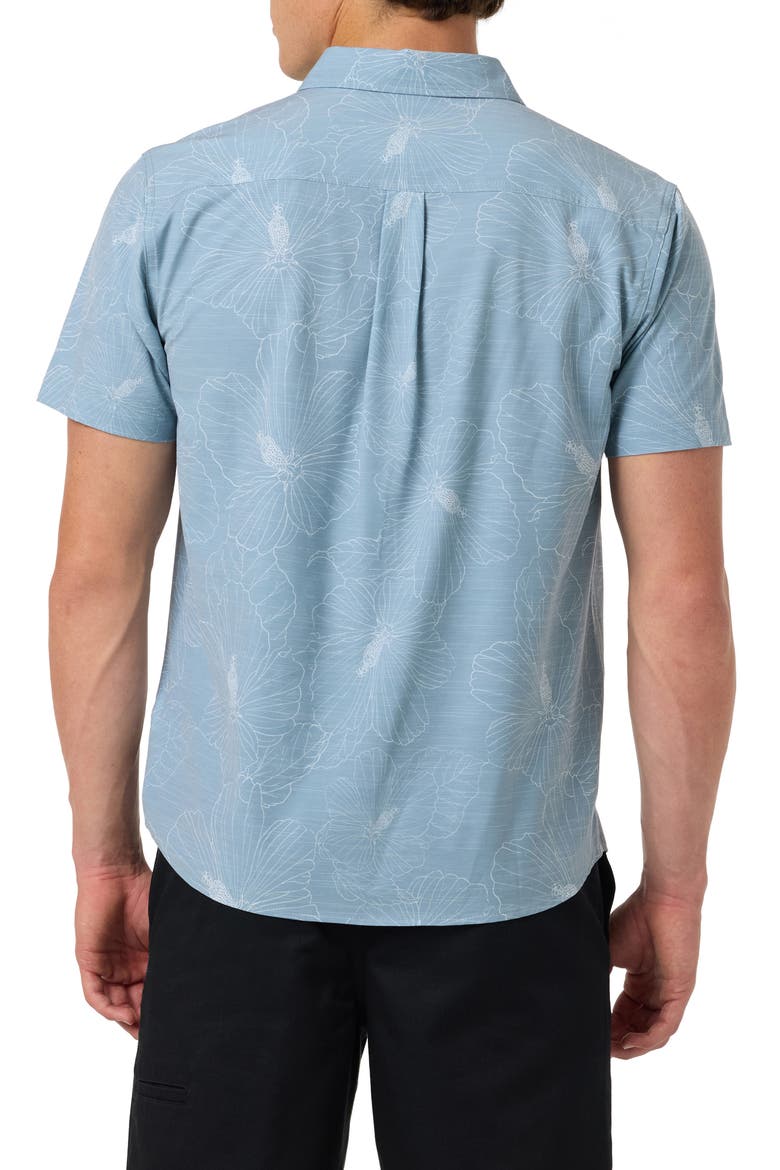 UPF Slub Standard Short Sleeve Performance Button-Up Shirt, Alternate, color, LEAD