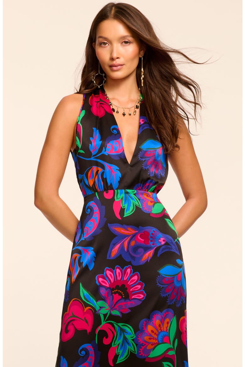 Floral Print Sleeveless Gown, Alternate, color, BLACK MULTI FLORAL
