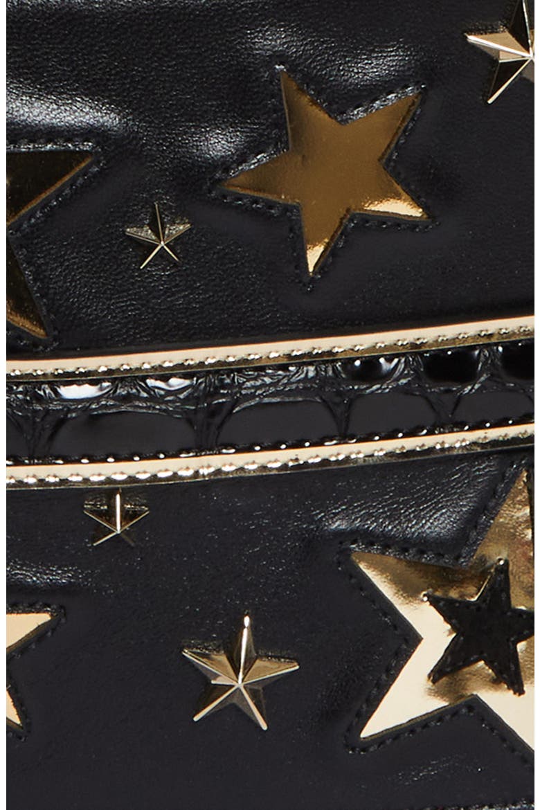 Giddy Star Embellished Wide Leather Belt, Alternate, color, BLACK/ BLACK