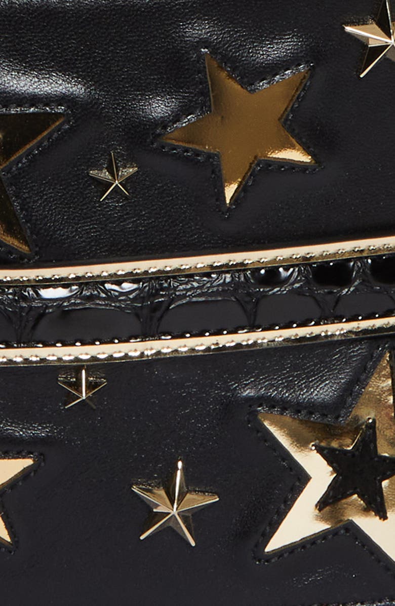 Christian Louboutin Giddy Star Embellished Wide Leather Belt, Alternate, color, Black/ Black