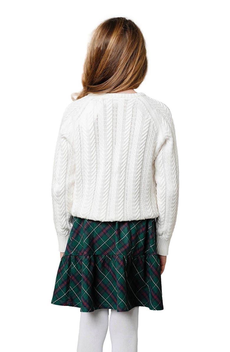 Hope & Henry Girls' Organic Flounce Party Skirt, Toddler, Alternate, color, Merry Pine Plaid