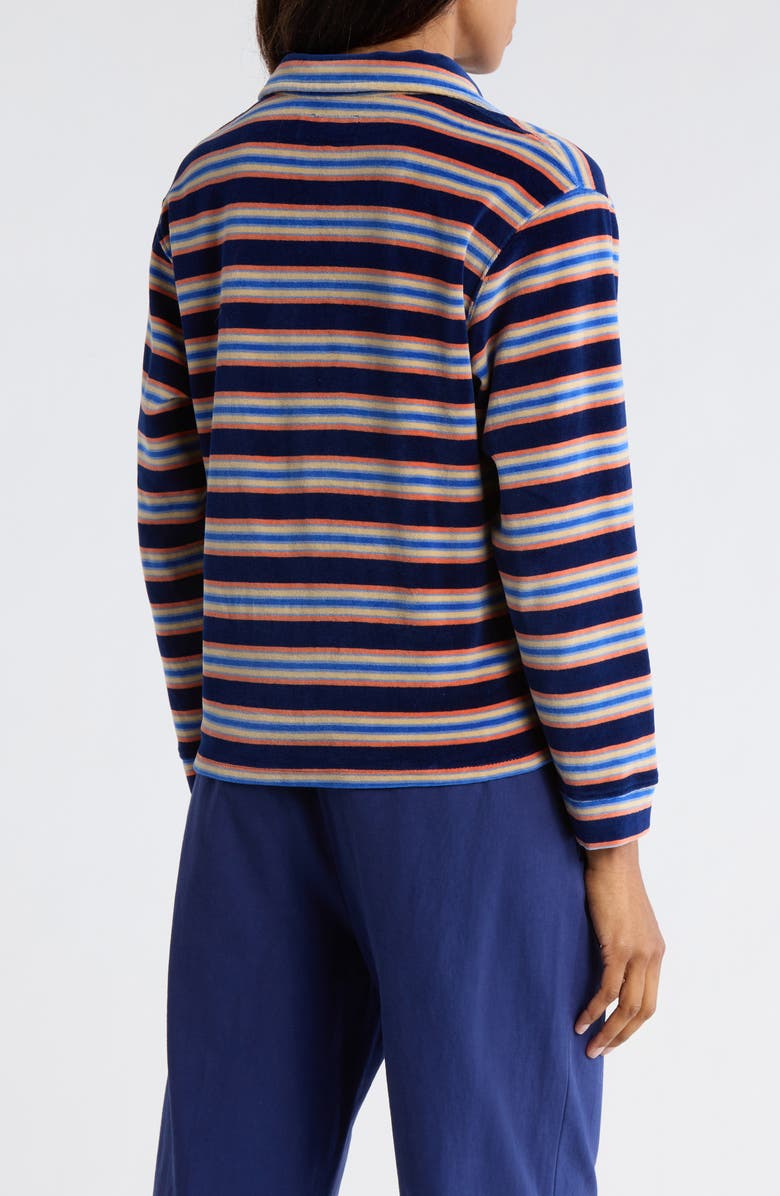 THE GREAT. The Velour Rugby Crop Sweatshirt, Alternate, color, 