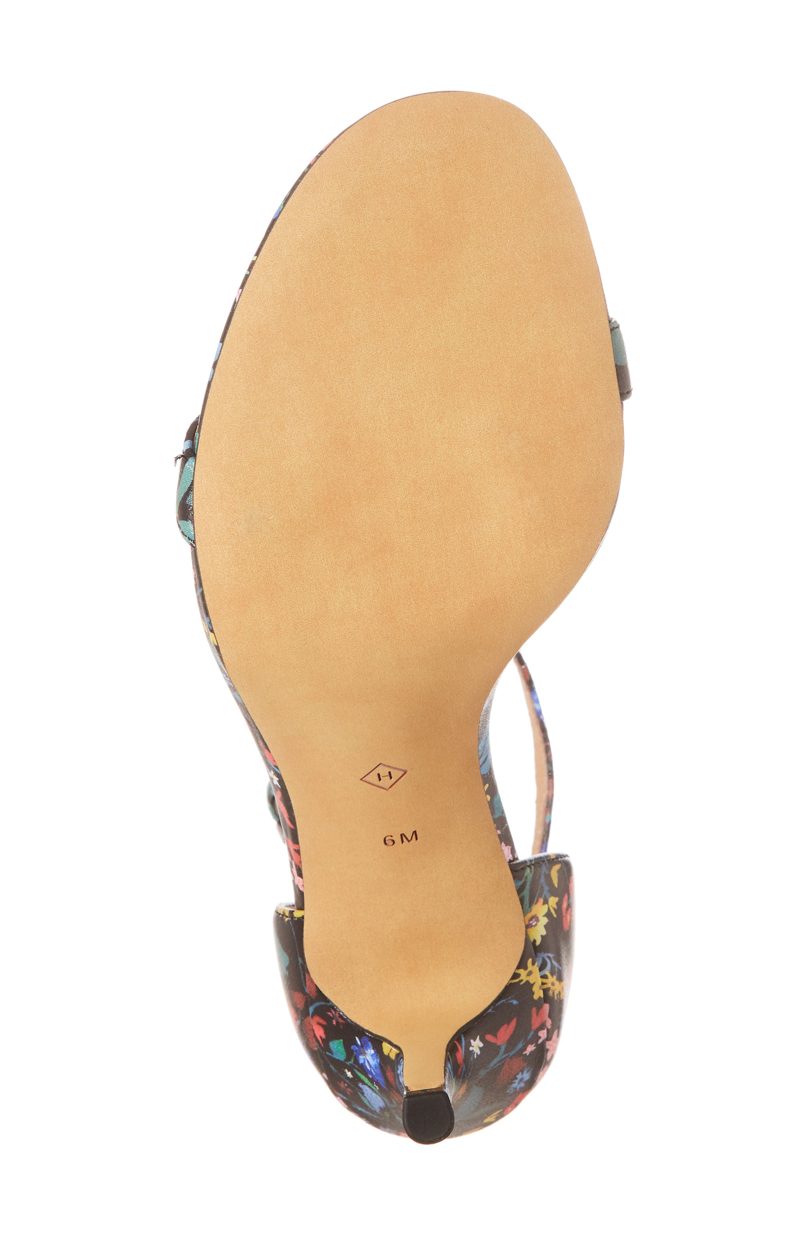 Audrey Ankle Strap Sandal, Alternate, color, BLACK FLORAL LEATHER