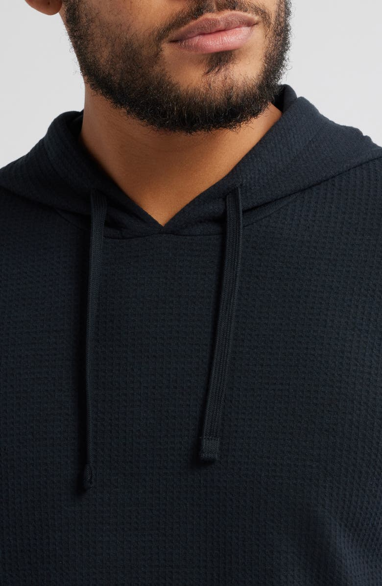 TravisMathew Cloud Waffle Knit Hoodie, Alternate, color, Black