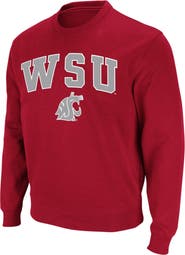 COLOSSEUM Men's Colosseum Crimson Washington State Cougars Arch & Logo Crew Neck Sweatshirt