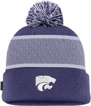 Nike Youth Nike Purple Kansas State Wildcats 2024 Sideline Peak Cuffed Knit Hat with Pom