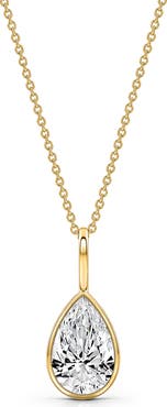 Roseate WaterDrop Pear Cut Lab Grown Diamond Pendant Necklace