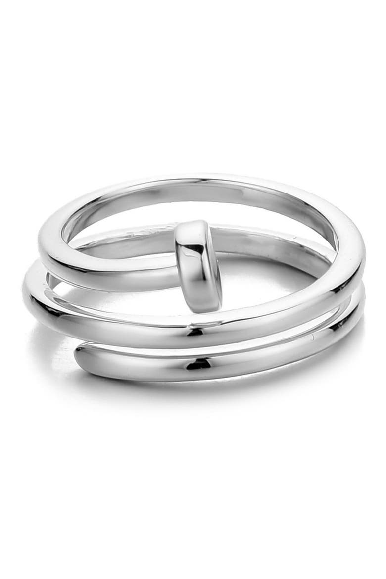 Nail Double Wrap Ring, Alternate, color, SILVER