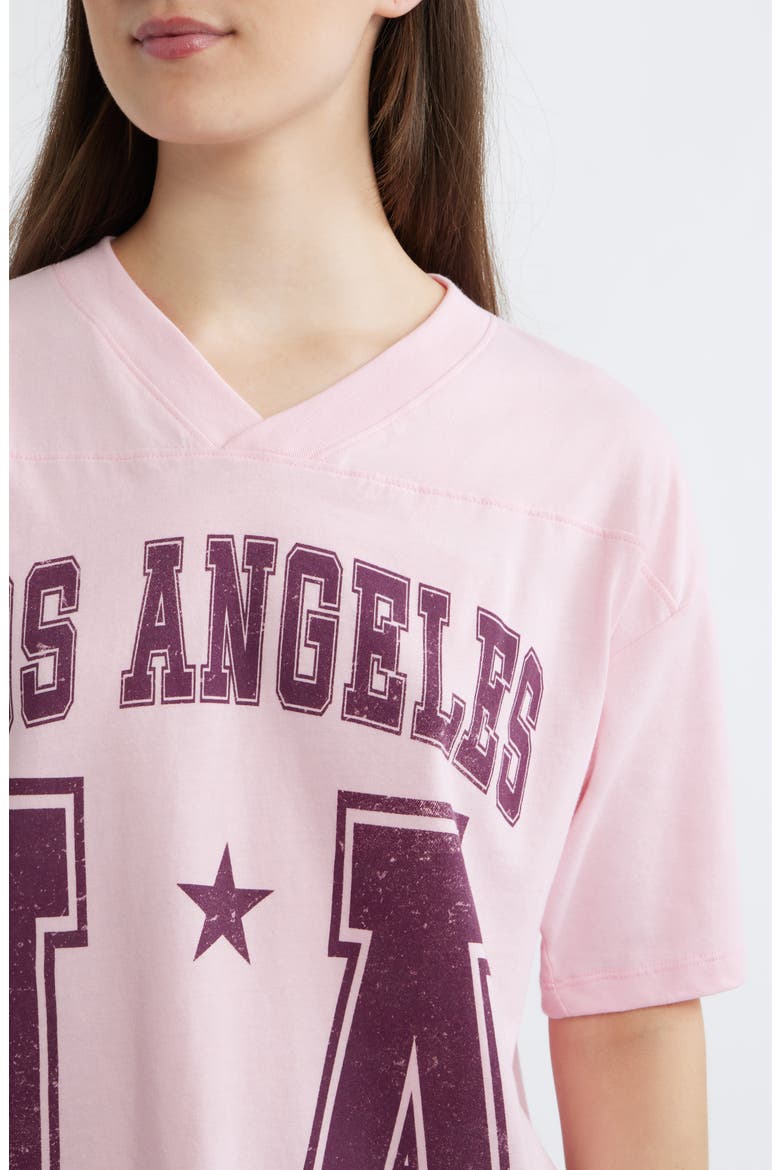 LA Graphic Football T-Shirt, Alternate, color, PINK